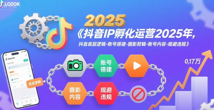抖音IP孵化运营2025年，抖音底层逻辑-账号搭建-摄影剪辑-账号内容-规避违规-A资源网
