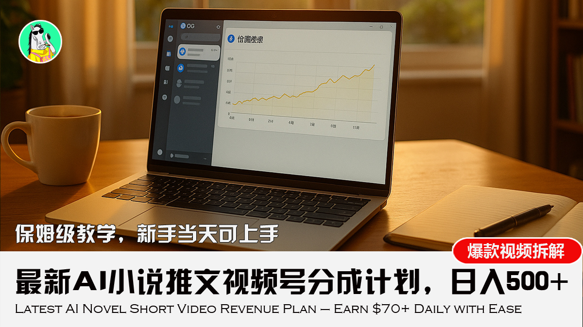最新AI小说推文视频号分成计划，新手小白也能当天日入500+教程-A资源网